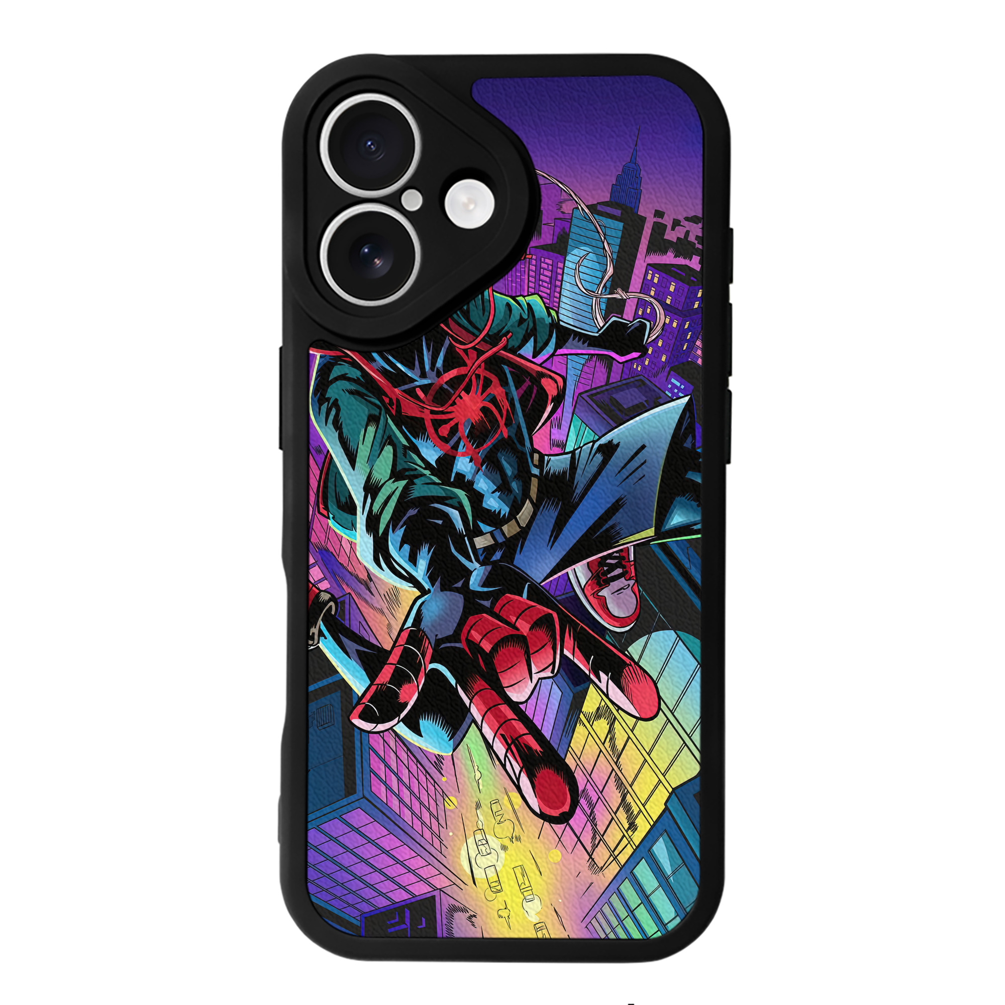 （画像用） Spider Man スパイダーマン 【iPhone 16シリーズ対応】シリコンスマホケース（レザー調） 材質：シリコン